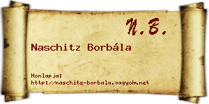 Naschitz Borbála névjegykártya
